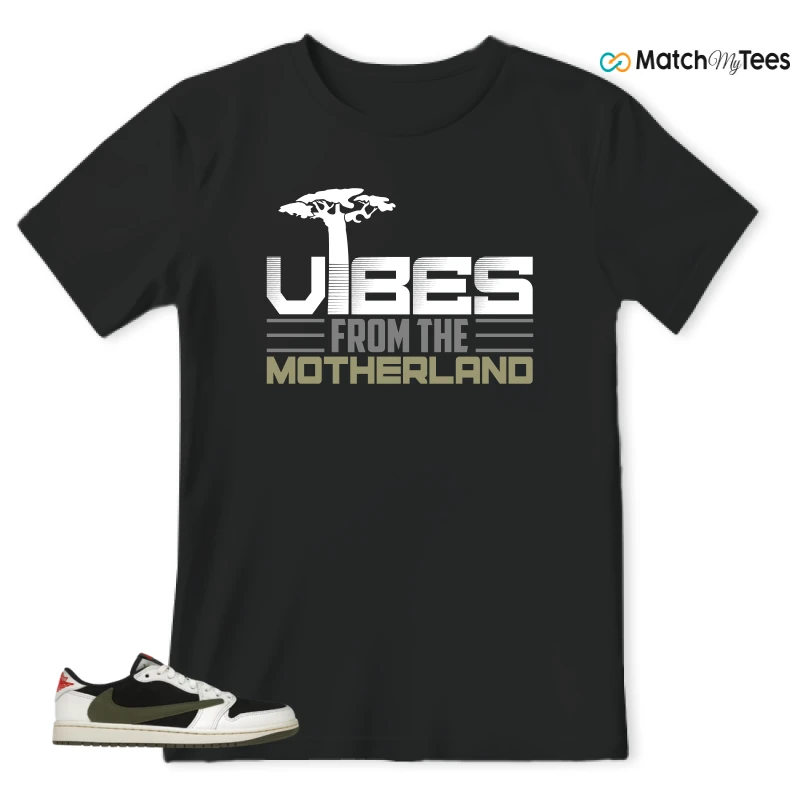 NIKE AIR JORDAN 1 RETRO LOW OG SP TRAVIS SCOTT OLIVE SNEAKER Matching Tees t-shirt