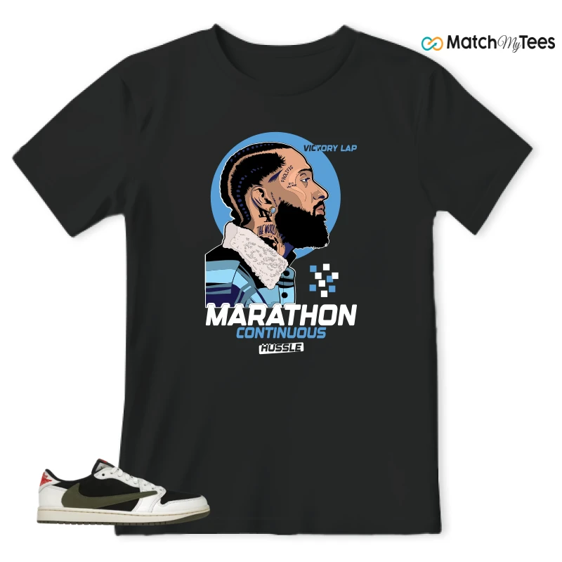 NIKE AIR JORDAN 1 RETRO LOW OG SP TRAVIS SCOTT OLIVE SNEAKER Matching Tees t-shirt