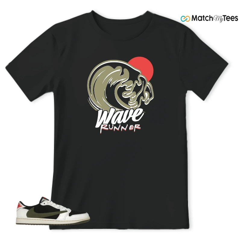 NIKE AIR JORDAN 1 RETRO LOW OG SP TRAVIS SCOTT OLIVE SNEAKER Matching Tees t-shirt