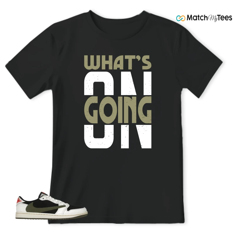 NIKE AIR JORDAN 1 RETRO LOW OG SP TRAVIS SCOTT OLIVE SNEAKER Matching Tees t-shirt
