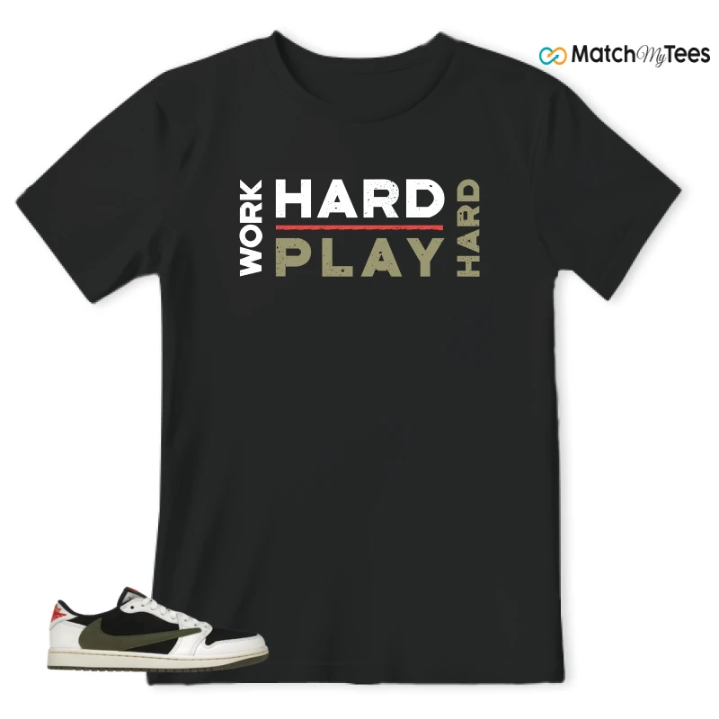 NIKE AIR JORDAN 1 RETRO LOW OG SP TRAVIS SCOTT OLIVE SNEAKER Matching Tees t-shirt