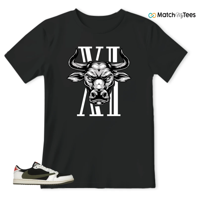 NIKE AIR JORDAN 1 RETRO LOW OG SP TRAVIS SCOTT OLIVE SNEAKER Matching Tees t-shirt