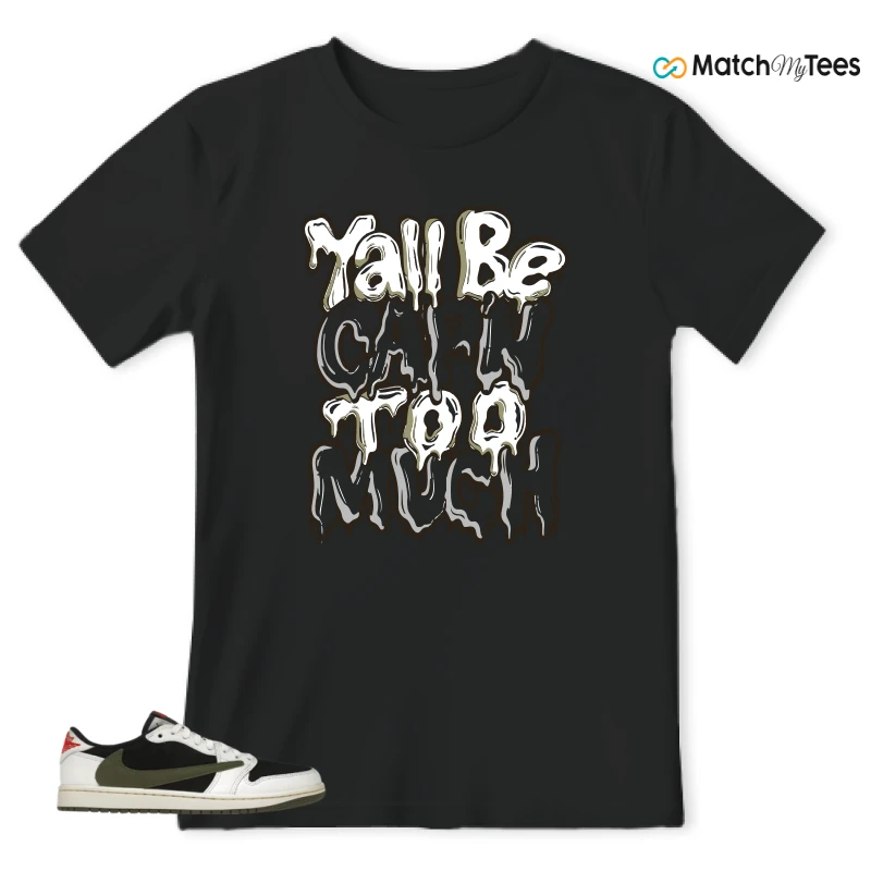 NIKE AIR JORDAN 1 RETRO LOW OG SP TRAVIS SCOTT OLIVE SNEAKER Matching Tees t-shirt