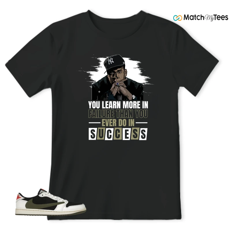 NIKE AIR JORDAN 1 RETRO LOW OG SP TRAVIS SCOTT OLIVE SNEAKER Matching Tees t-shirt