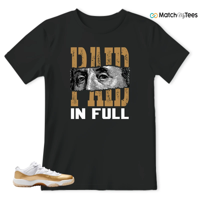 NIKE AIR JORDAN 11 LOW MOTHER'S DAY SNEAKER/WHITE/TEAM GOLD/METALLIC GOLD matching T-shirt