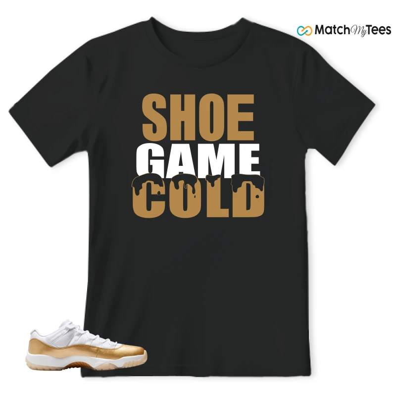 NIKE AIR JORDAN 11 LOW MOTHER'S DAY SNEAKER/WHITE/TEAM GOLD/METALLIC GOLD matching T-shirt