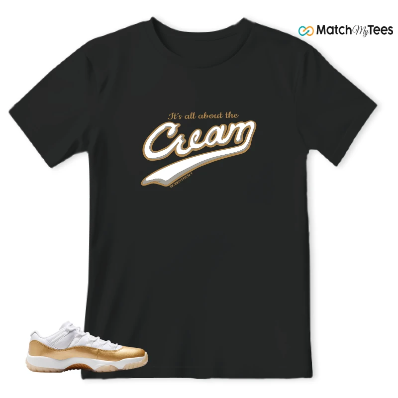 NIKE AIR JORDAN 11 LOW MOTHER'S DAY SNEAKER/WHITE/TEAM GOLD/METALLIC GOLD matching T-shirt