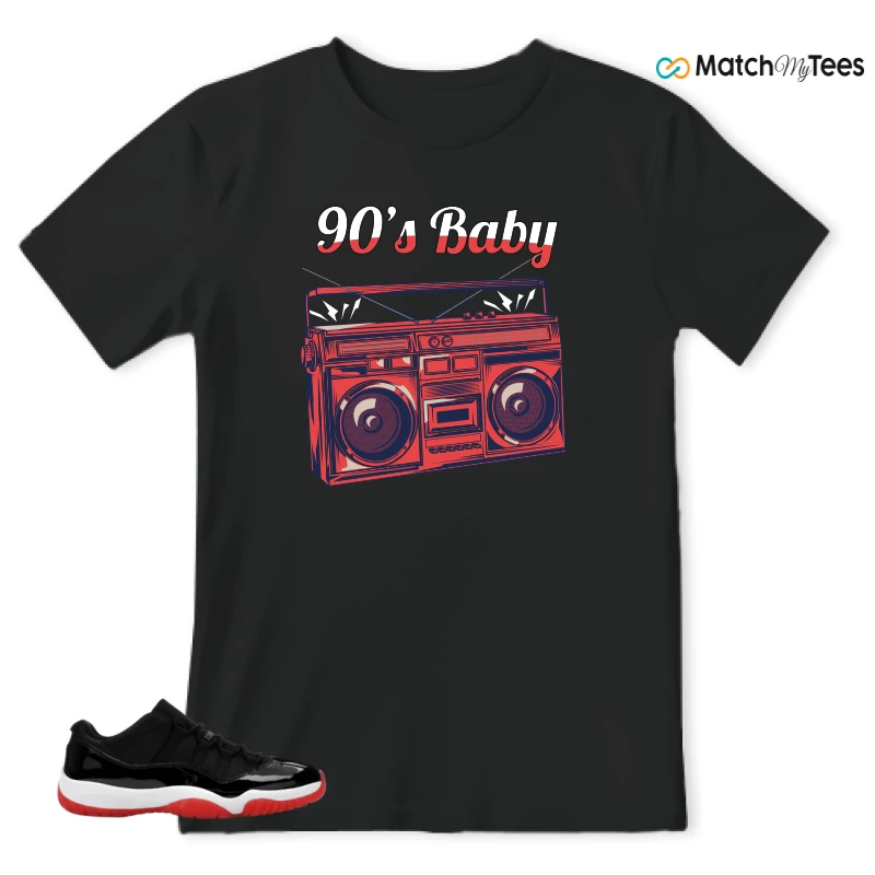NIKE AIR JORDAN 11 RETRO LOW BRED 2025 SNEAKER Matching Tees t-shirt