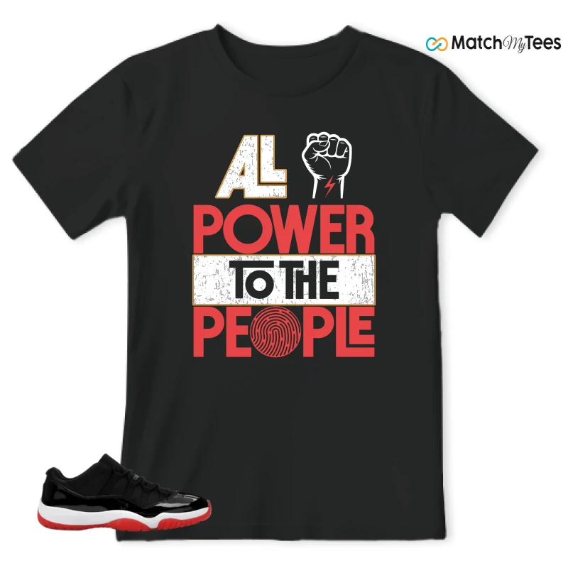 NIKE AIR JORDAN 11 RETRO LOW BRED 2025 SNEAKER Matching Tees t-shirt