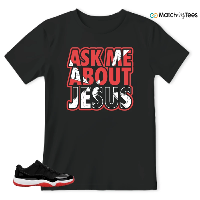 NIKE AIR JORDAN 11 RETRO LOW BRED 2025 SNEAKER Matching Tees t-shirt