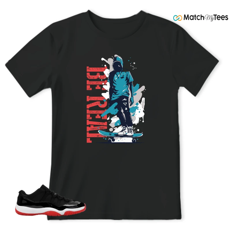 NIKE AIR JORDAN 11 RETRO LOW BRED 2025 SNEAKER Matching Tees t-shirt