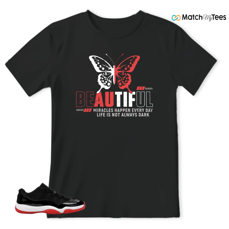 NIKE AIR JORDAN 11 RETRO LOW BRED 2025 SNEAKER Matching Tees t-shirt