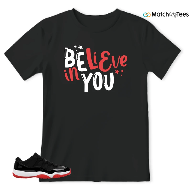 NIKE AIR JORDAN 11 RETRO LOW BRED 2025 SNEAKER Matching Tees t-shirt