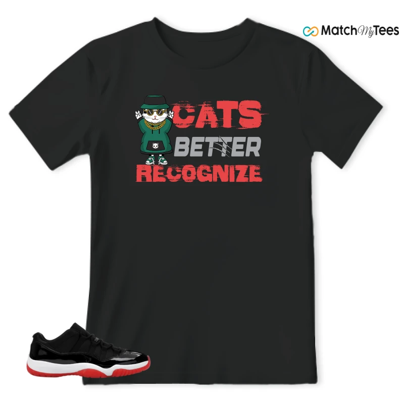 NIKE AIR JORDAN 11 RETRO LOW BRED 2025 SNEAKER Matching Tees t-shirt