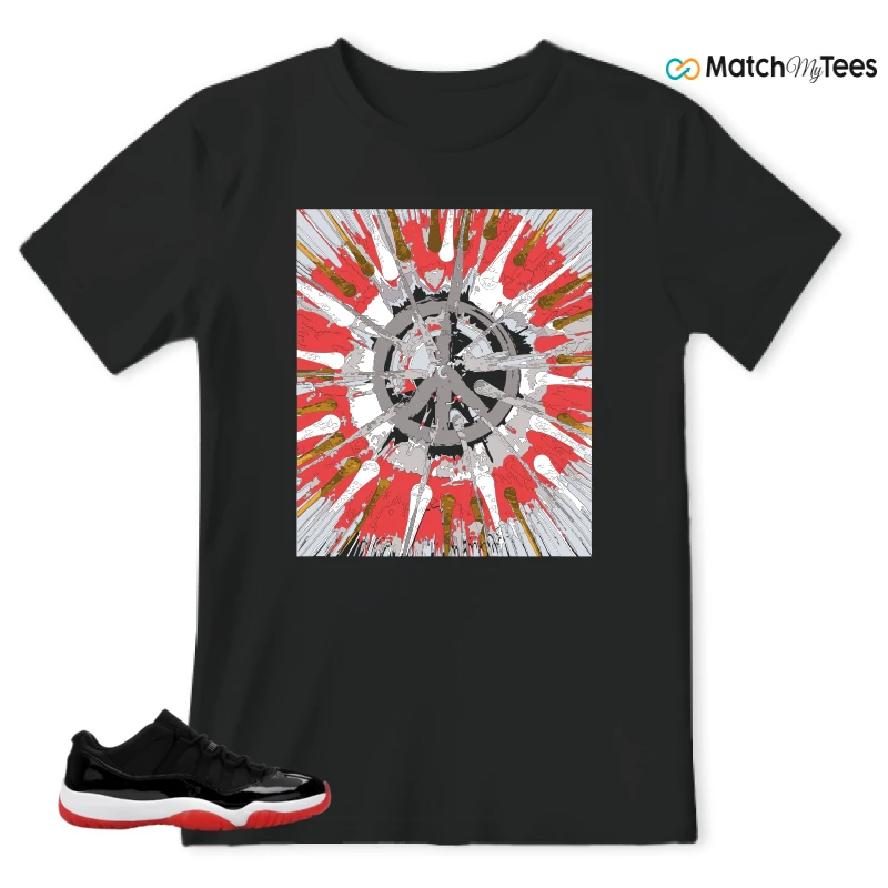 NIKE AIR JORDAN 11 RETRO LOW BRED 2025 SNEAKER Matching Tees t-shirt