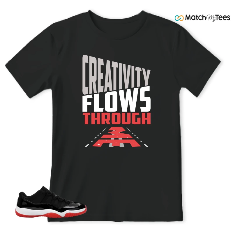 NIKE AIR JORDAN 11 RETRO LOW BRED 2025 SNEAKER Matching Tees t-shirt