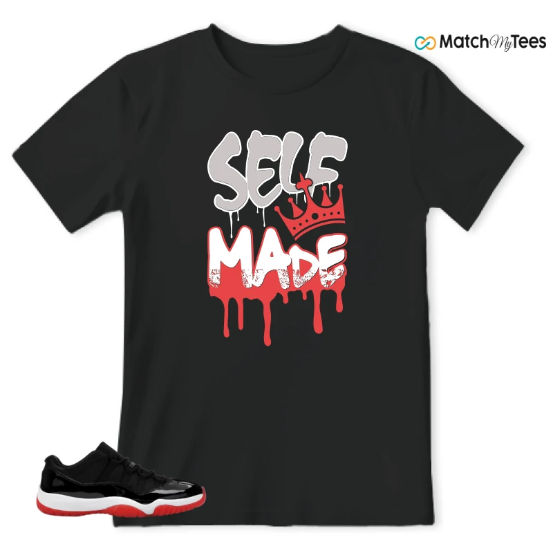 NIKE AIR JORDAN 11 RETRO LOW BRED 2025 SNEAKER Matching Tees t-shirt