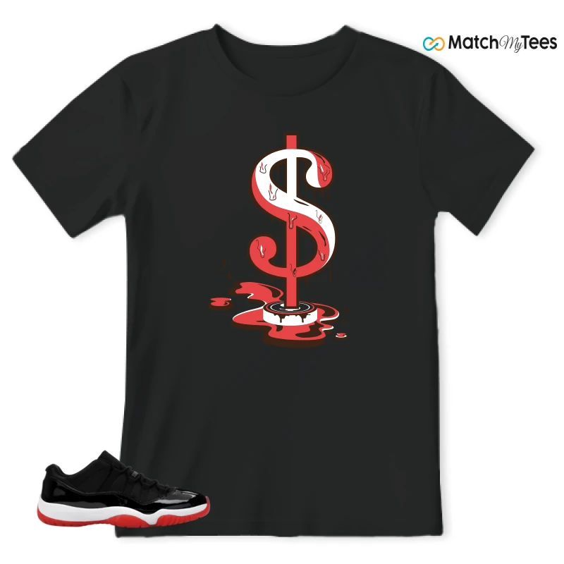 NIKE AIR JORDAN 11 RETRO LOW BRED 2025 SNEAKER Matching Tees t-shirt