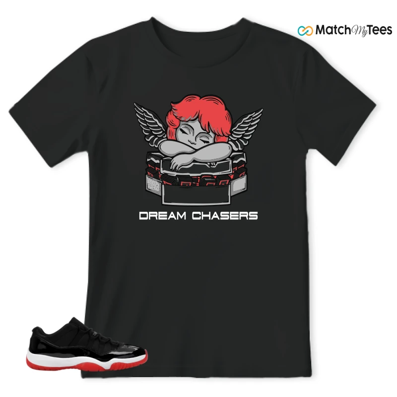 NIKE AIR JORDAN 11 RETRO LOW BRED 2025 SNEAKER Matching Tees t-shirt