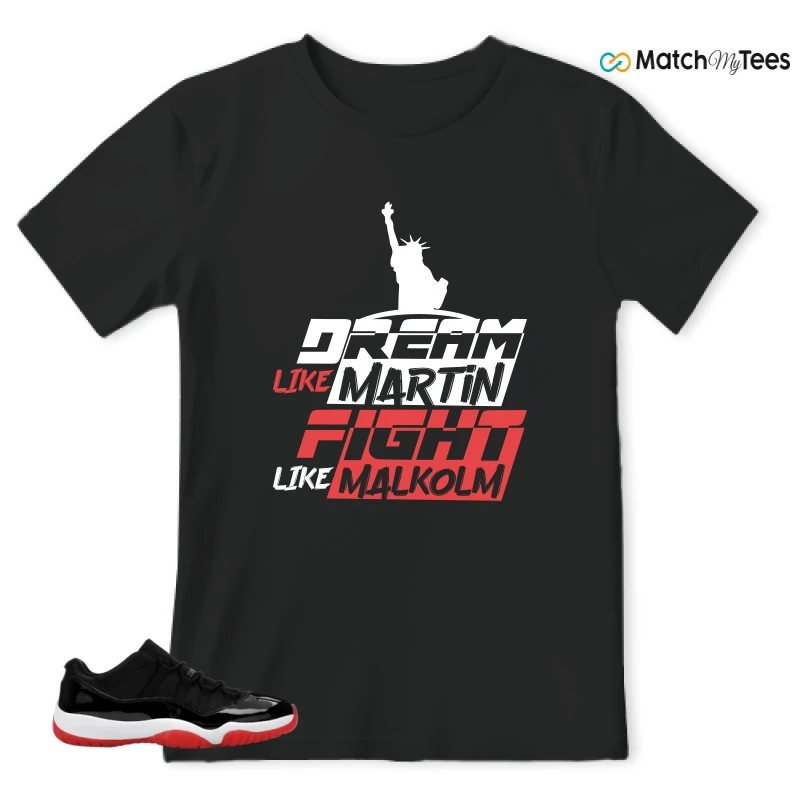 NIKE AIR JORDAN 11 RETRO LOW BRED 2025 SNEAKER Matching Tees t-shirt