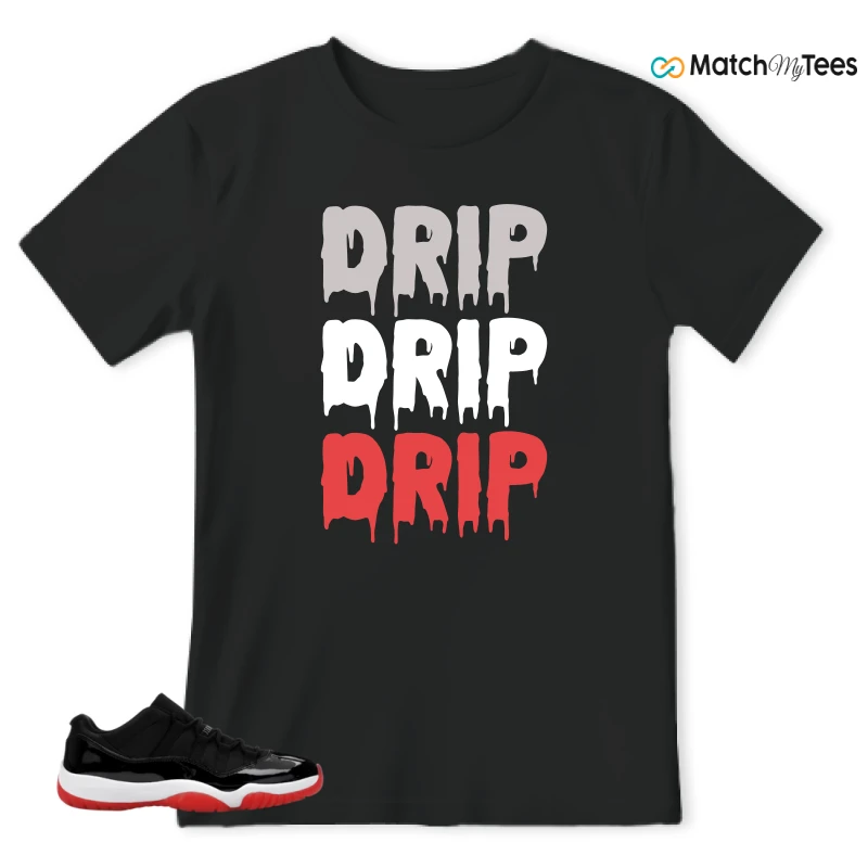 NIKE AIR JORDAN 11 RETRO LOW BRED 2025 SNEAKER Matching Tees t-shirt