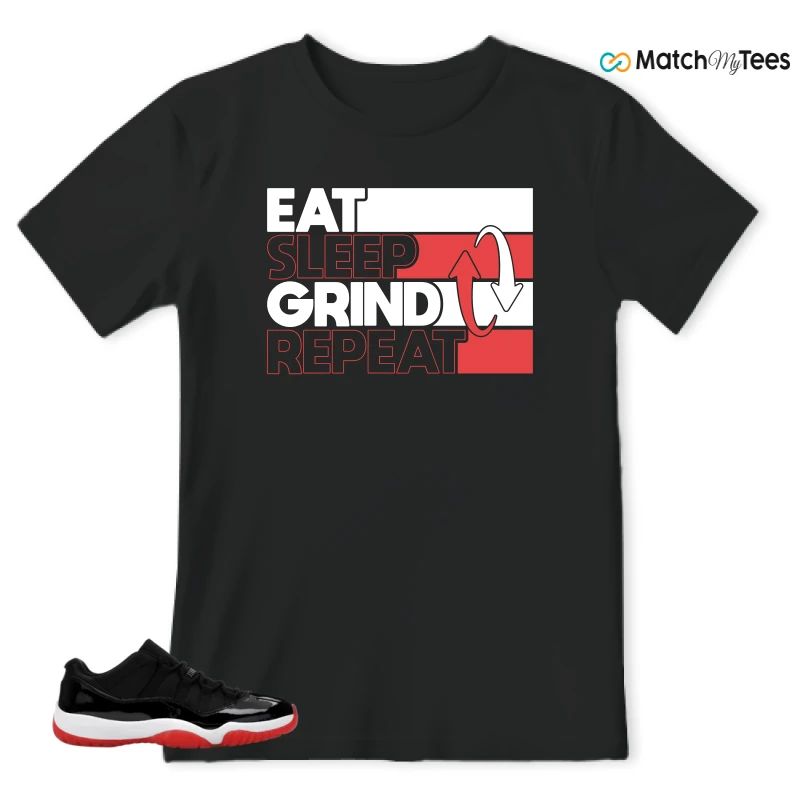 NIKE AIR JORDAN 11 RETRO LOW BRED 2025 SNEAKER Matching Tees t-shirt