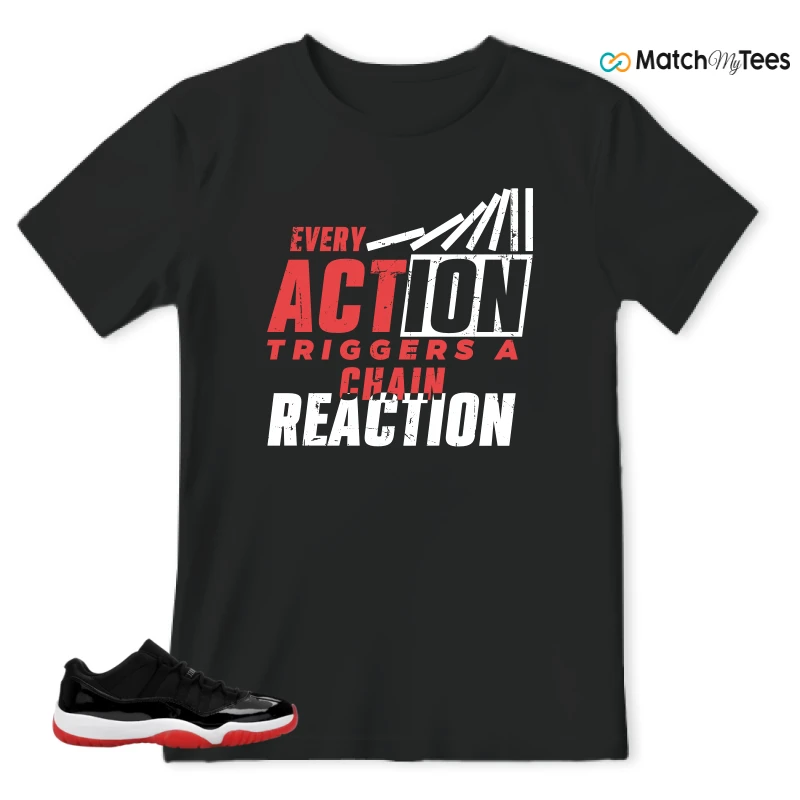 NIKE AIR JORDAN 11 RETRO LOW BRED 2025 SNEAKER Matching Tees t-shirt
