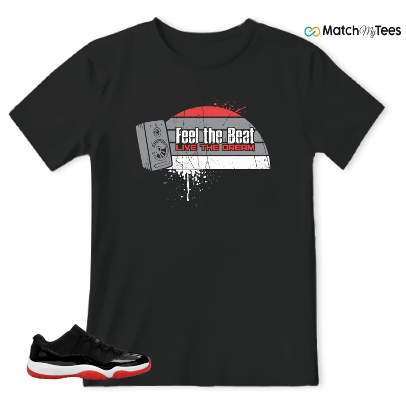 NIKE AIR JORDAN 11 RETRO LOW BRED 2025 SNEAKER Matching Tees t-shirt