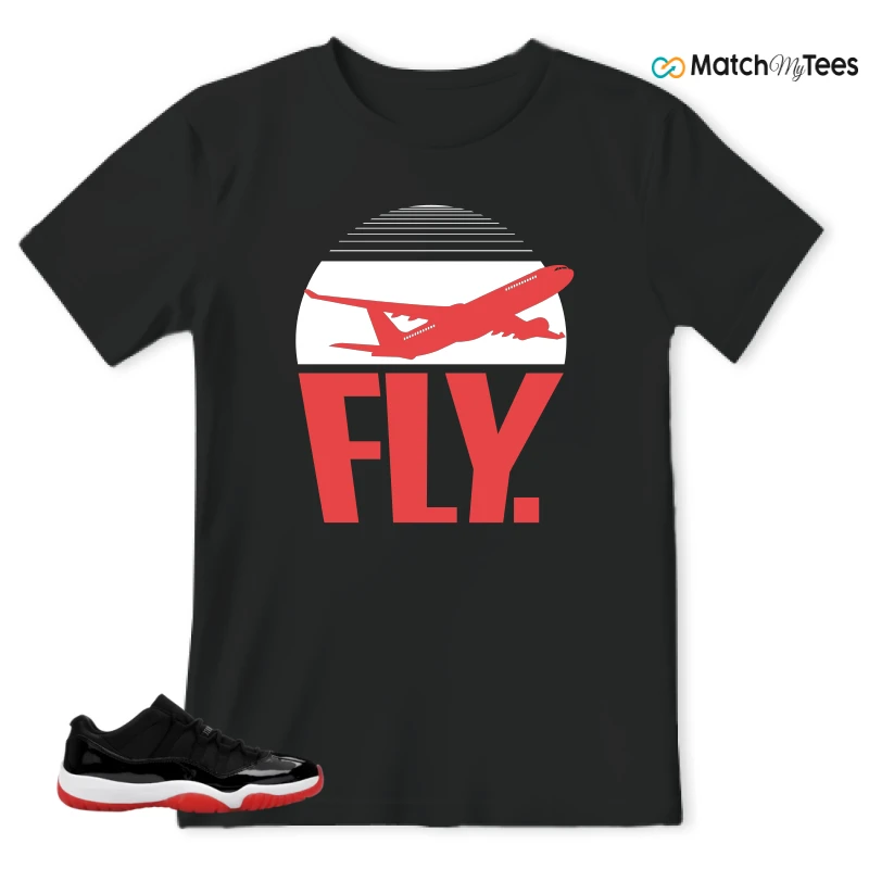 NIKE AIR JORDAN 11 RETRO LOW BRED 2025 SNEAKER Matching Tees t-shirt