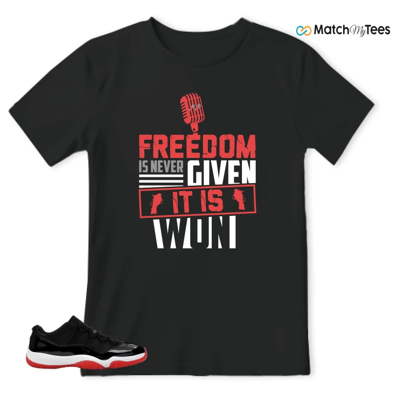 NIKE AIR JORDAN 11 RETRO LOW BRED 2025 SNEAKER Matching Tees t-shirt