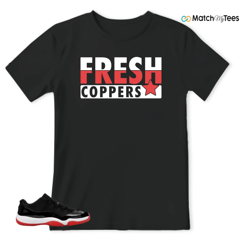 NIKE AIR JORDAN 11 RETRO LOW BRED 2025 SNEAKER Matching Tees t-shirt