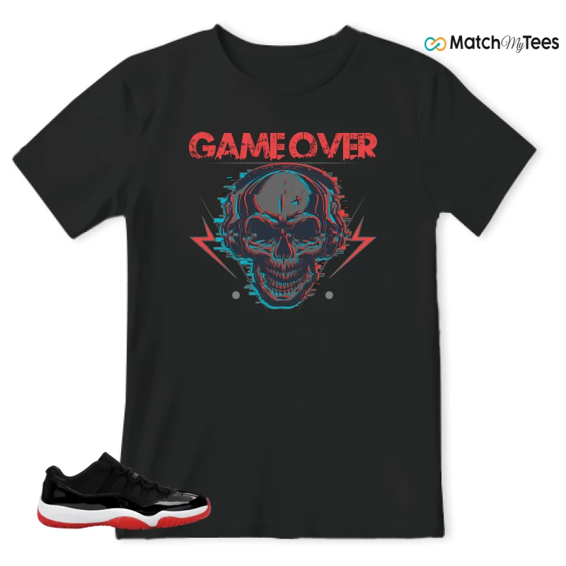 NIKE AIR JORDAN 11 RETRO LOW BRED 2025 SNEAKER Matching Tees t-shirt