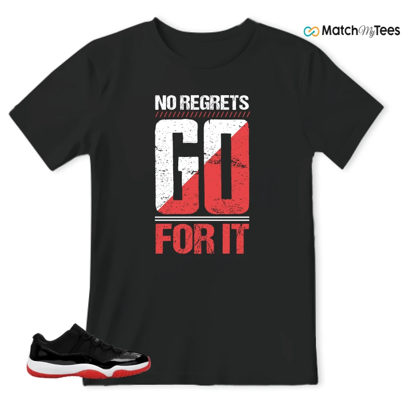 NIKE AIR JORDAN 11 RETRO LOW BRED 2025 SNEAKER Matching Tees t-shirt