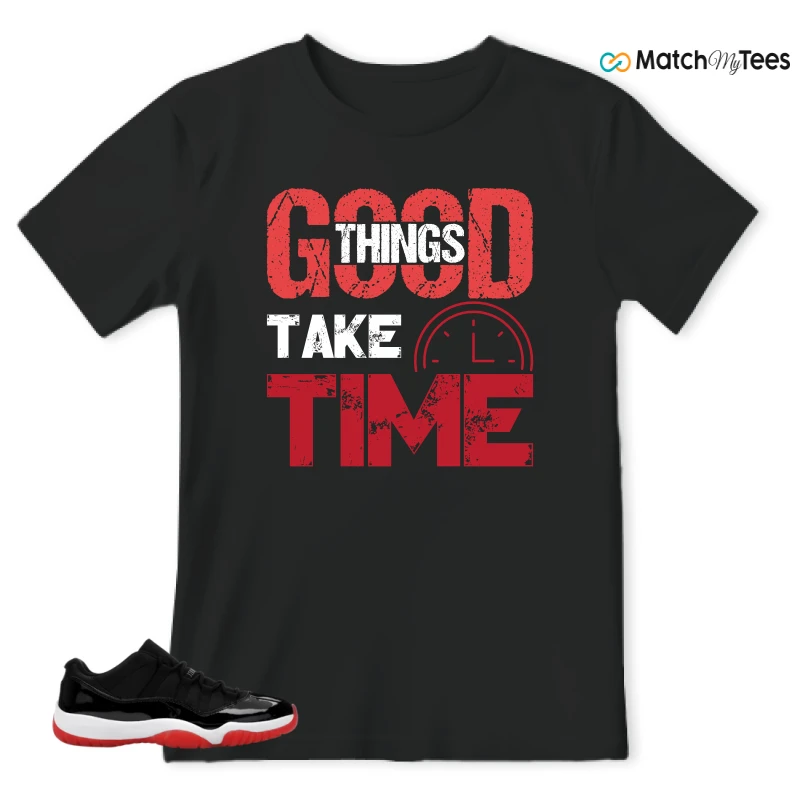 NIKE AIR JORDAN 11 RETRO LOW BRED 2025 SNEAKER Matching Tees t-shirt