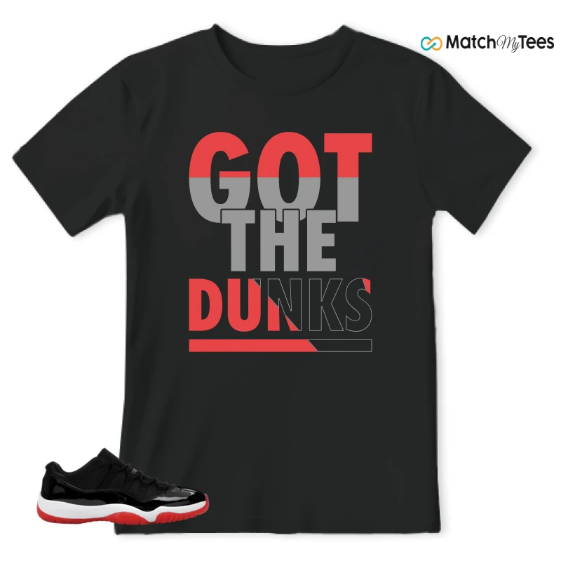 NIKE AIR JORDAN 11 RETRO LOW BRED 2025 SNEAKER Matching Tees t-shirt
