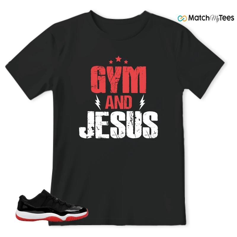 NIKE AIR JORDAN 11 RETRO LOW BRED 2025 SNEAKER Matching Tees t-shirt
