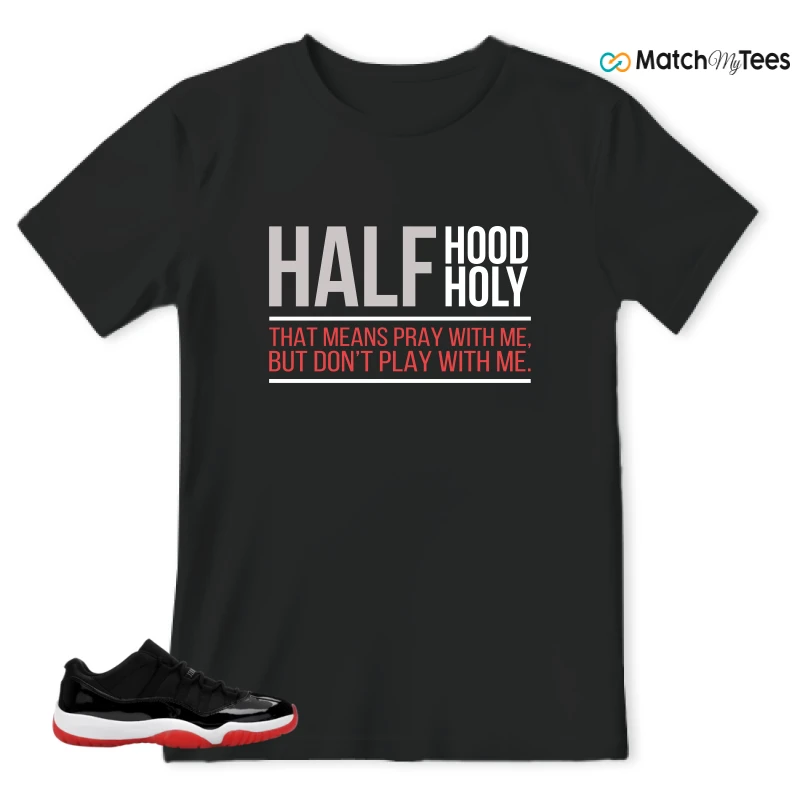NIKE AIR JORDAN 11 RETRO LOW BRED 2025 SNEAKER Matching Tees t-shirt