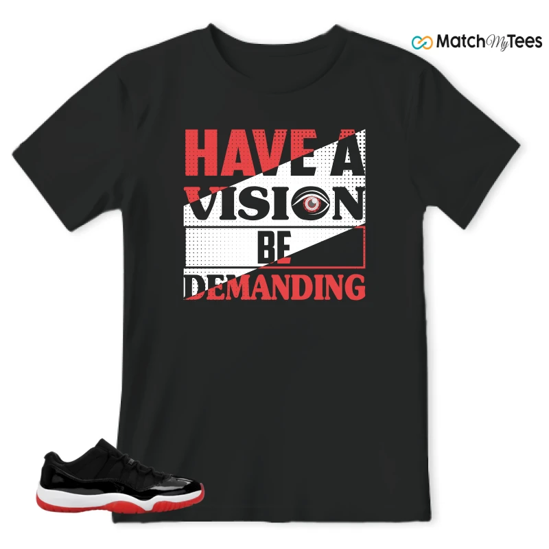 NIKE AIR JORDAN 11 RETRO LOW BRED 2025 SNEAKER Matching Tees t-shirt