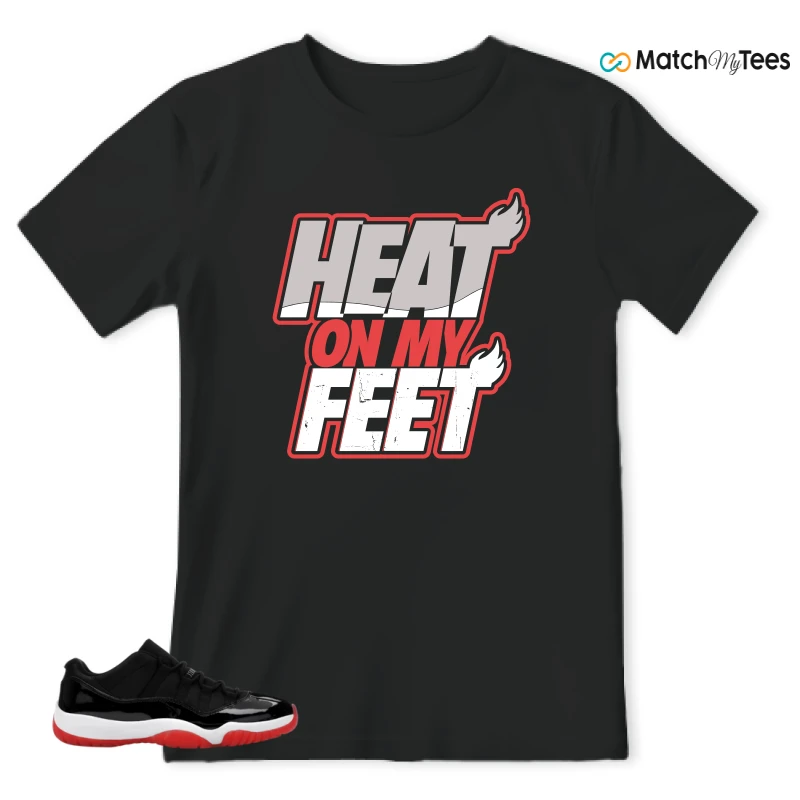 NIKE AIR JORDAN 11 RETRO LOW BRED 2025 SNEAKER Matching Tees t-shirt