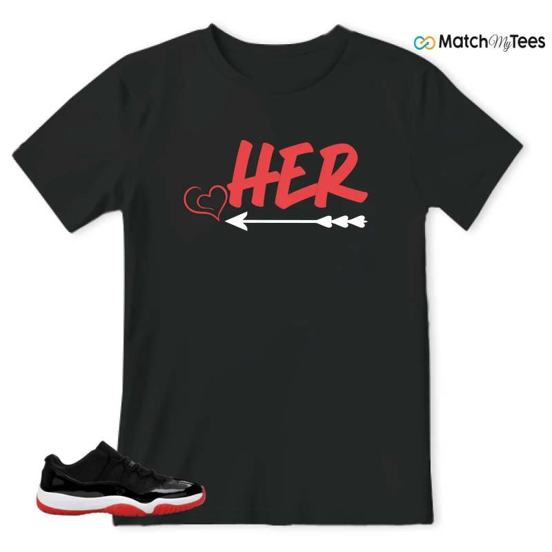 NIKE AIR JORDAN 11 RETRO LOW BRED 2025 SNEAKER Matching Tees t-shirt
