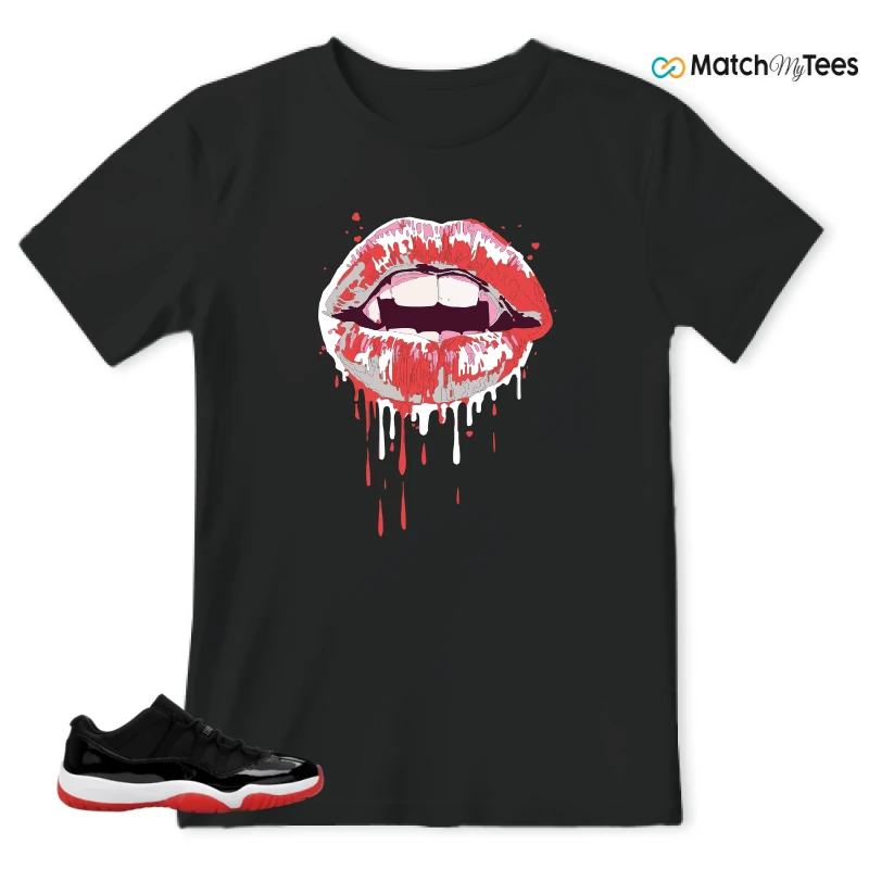 NIKE AIR JORDAN 11 RETRO LOW BRED 2025 SNEAKER Matching Tees t-shirt