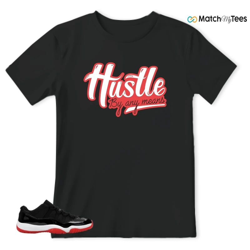 NIKE AIR JORDAN 11 RETRO LOW BRED 2025 SNEAKER Matching Tees t-shirt