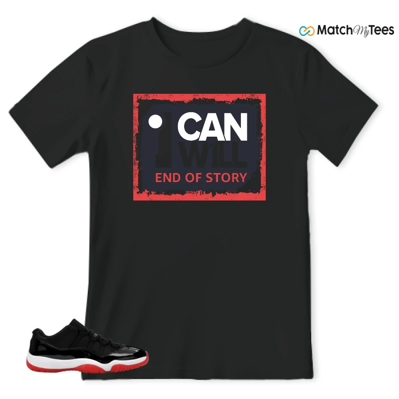 NIKE AIR JORDAN 11 RETRO LOW BRED 2025 SNEAKER Matching Tees t-shirt