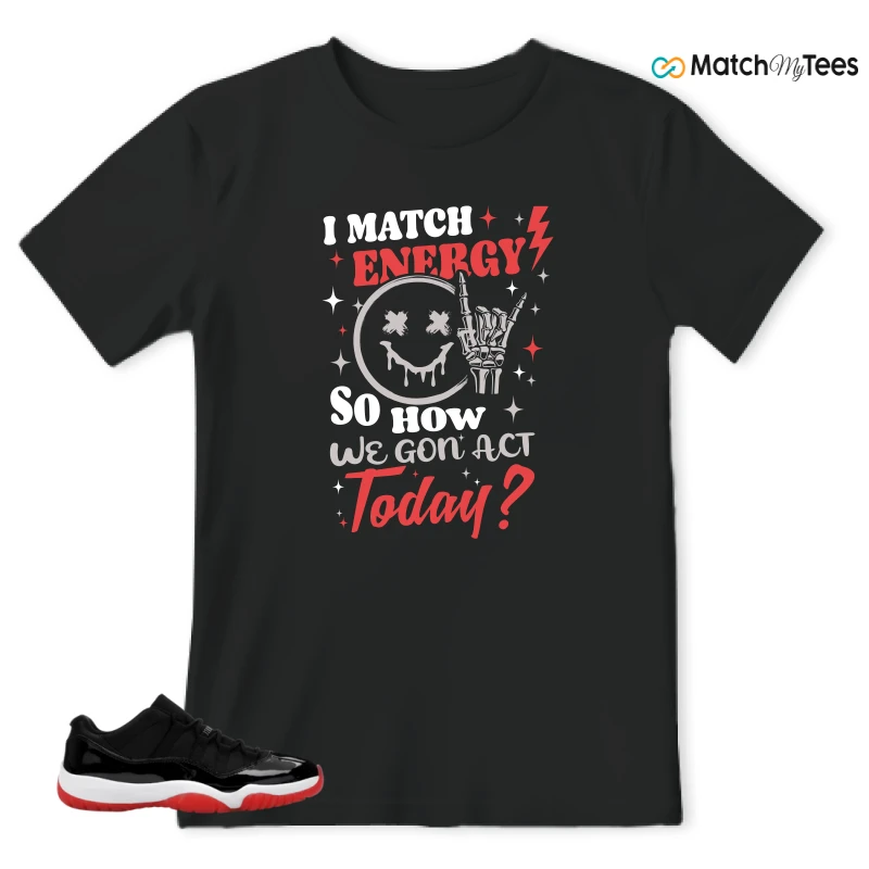 NIKE AIR JORDAN 11 RETRO LOW BRED 2025 SNEAKER Matching Tees t-shirt