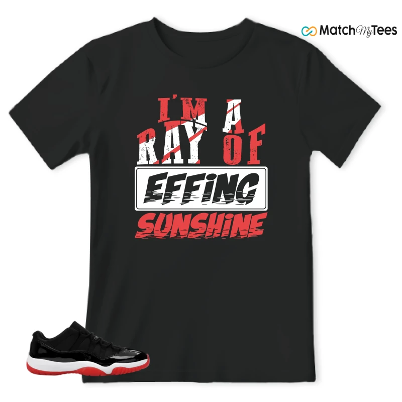 NIKE AIR JORDAN 11 RETRO LOW BRED 2025 SNEAKER Matching Tees t-shirt