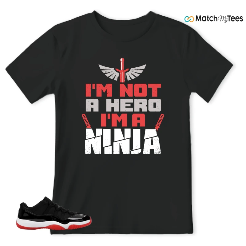 NIKE AIR JORDAN 11 RETRO LOW BRED 2025 SNEAKER Matching Tees t-shirt