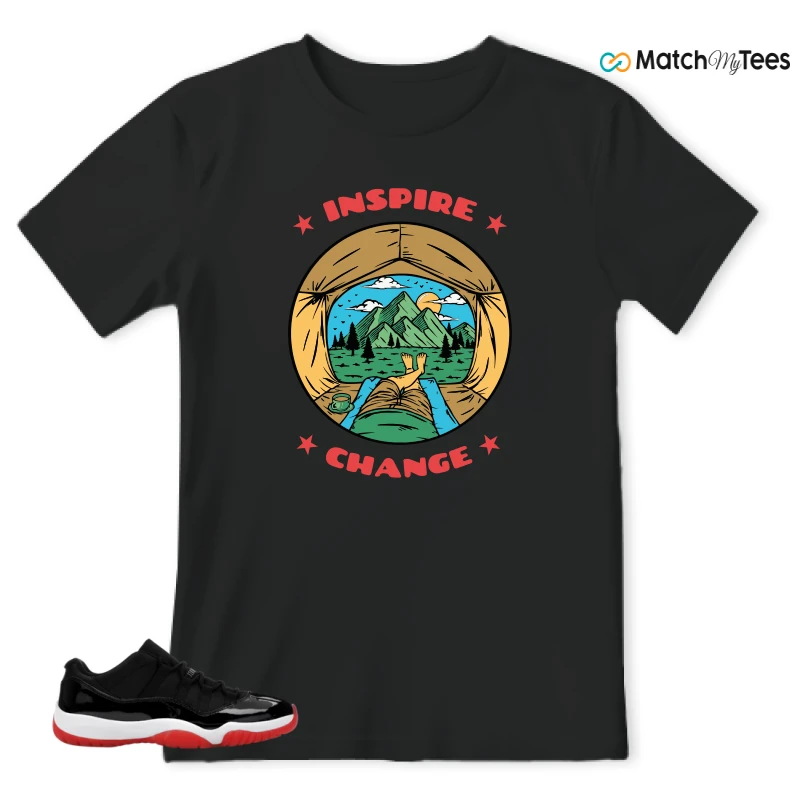 NIKE AIR JORDAN 11 RETRO LOW BRED 2025 SNEAKER Matching Tees t-shirt