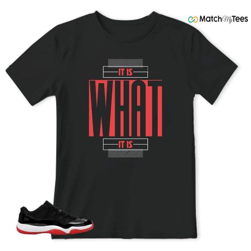 NIKE AIR JORDAN 11 RETRO LOW BRED 2025 SNEAKER Matching Tees t-shirt