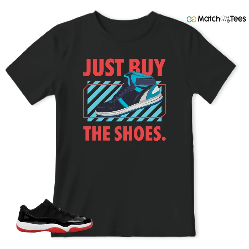 NIKE AIR JORDAN 11 RETRO LOW BRED 2025 SNEAKER Matching Tees t-shirt