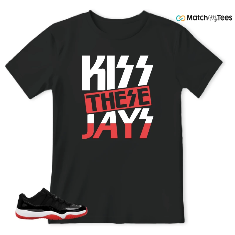 NIKE AIR JORDAN 11 RETRO LOW BRED 2025 SNEAKER Matching Tees t-shirt